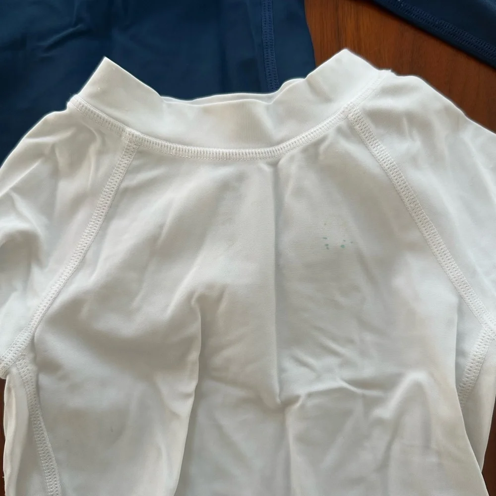 Set of 2 baby swim rash guards by I play in navy and white size 0-6 months